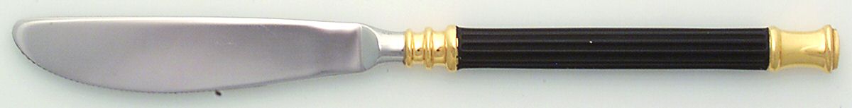 Tucano (Stainless, Blackhdl, Gold Accent) Modern Solid Knife by Sasaki-1
