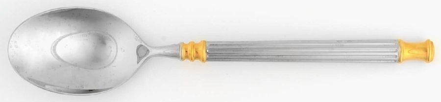 Tucano (Stainless, Gold Accent) Place/Oval Soup Spoon by Sasaki-1