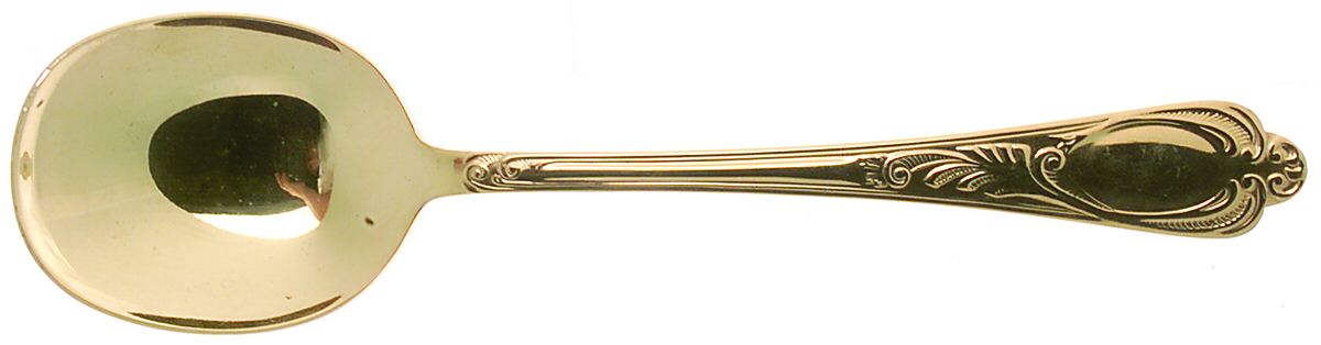 Wien (Gold Electroplate) Solid Salad Serving Spoon by SBS Bestecke-1