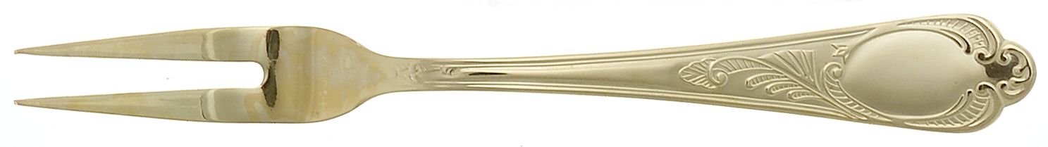 Wien (Gold Electroplate) Small 2-Tine Cold Meat Serving Fork by SBS Bestecke-1
