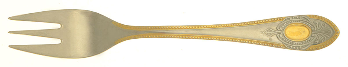 Toskana (Stainless, Gold Accent) Individual Salad Fork by SBS Bestecke-1
