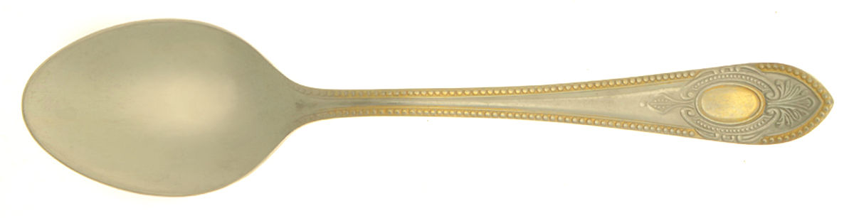Toskana (Stainless, Gold Accent) Place/Oval Soup Spoon by SBS Bestecke-1