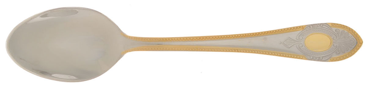 Toskana (Stainless, Gold Accent) Teaspoon by SBS Bestecke-1