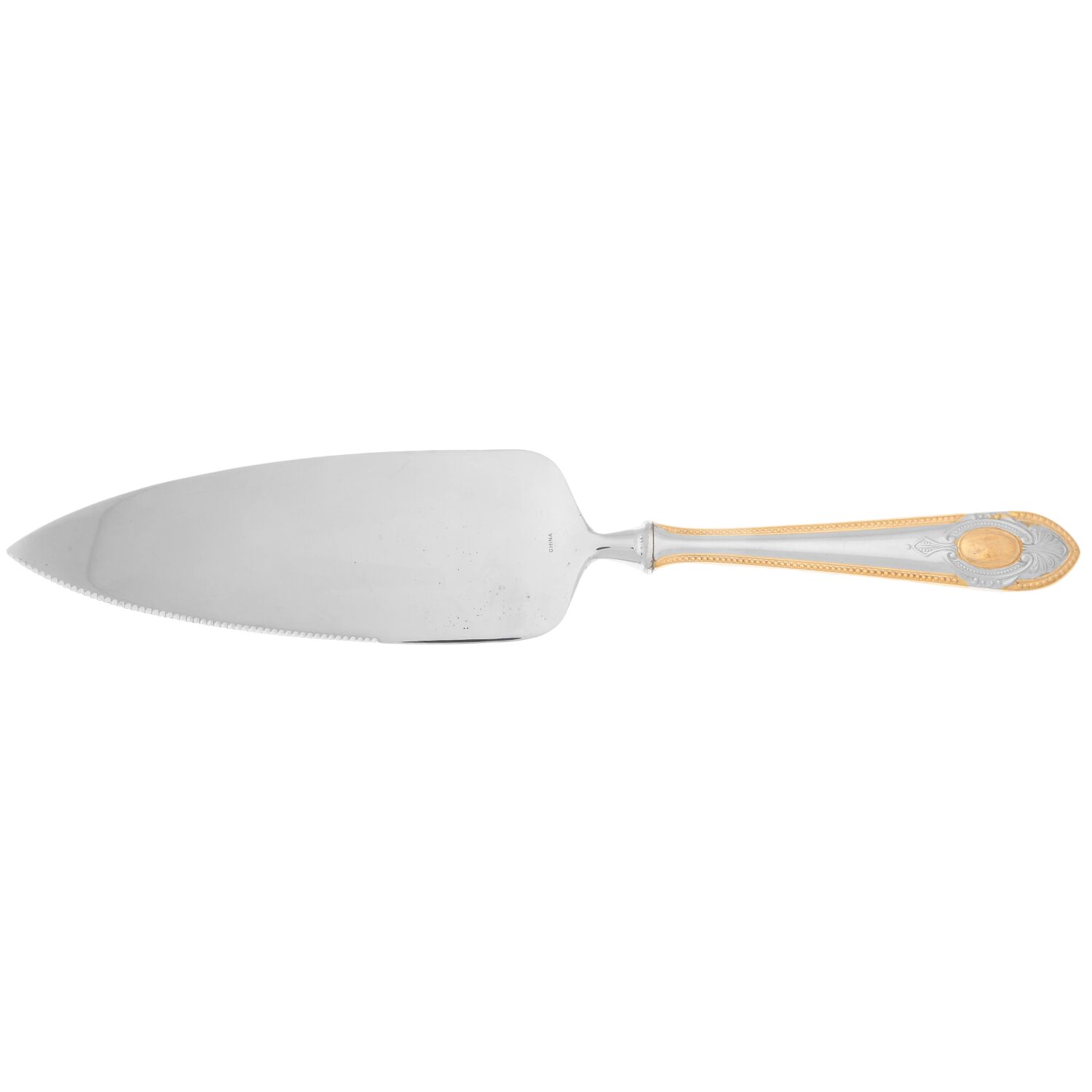 Toskana (Stainless, Gold Accent) Pie Server with Serrated Stainless Blade HC by SBS Bestecke-1