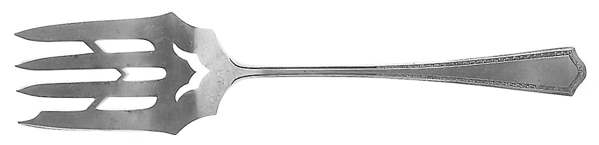 Arcadia (Sterling) Small Solid Cold Meat Serving Fork by Saart Brothers-1