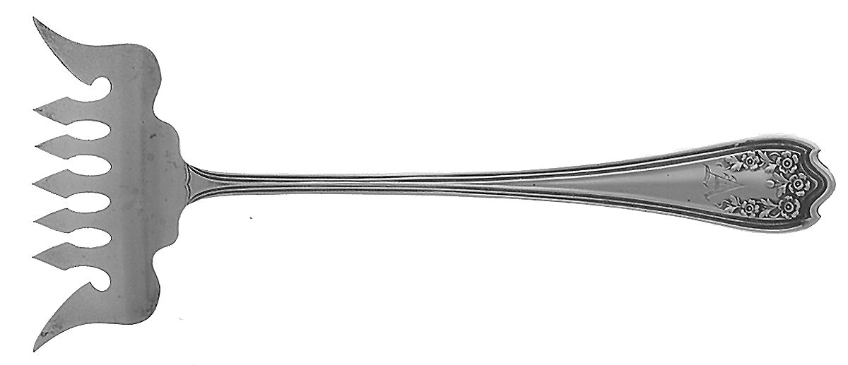 Blossom (Sterling) Large Solid Tined Sardine Serving Fork by Saart Brothers-1