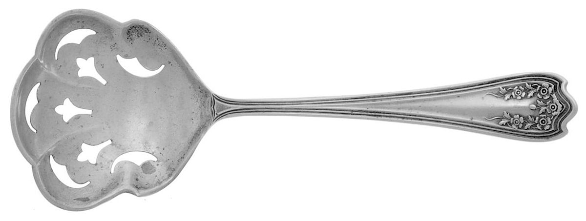 Blossom (Sterling) Solid Bon Bon Spoon with Pierced Bowl by Saart Brothers-1