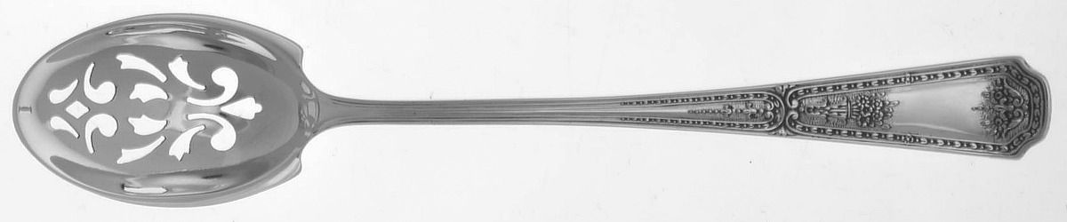 Carpathia (Sterling, 1900) Pierced Bowl Short Handle Olive Spoon by Saart Brothers-1