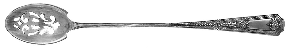 Carpathia (Sterling, 1900) Pierced Bowl Long Handle Olive Spoon by Saart Brothers-1