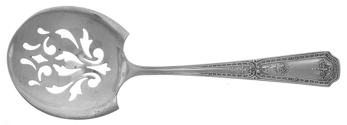 Carpathia (Sterling, 1900) Small Pierced Nut Serving Spoon by Saart Brothers-1