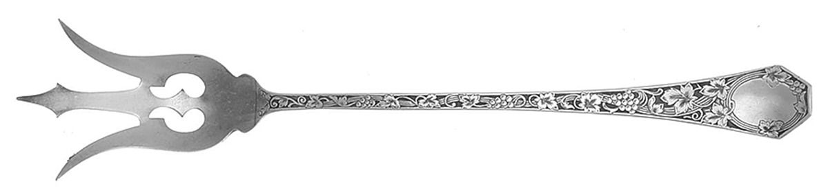 Grape (Sterling, 1905) Large Lettuce Serving Fork by Saart Brothers-1