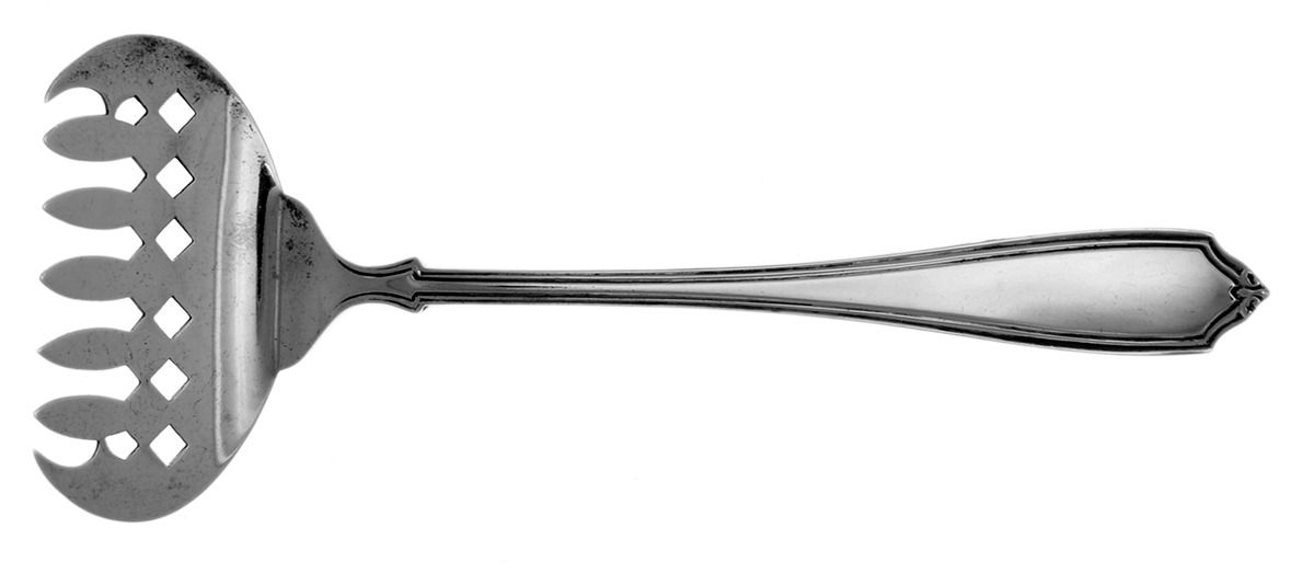 La Tosca (Sterling, 1900) Large Solid Tined Sardine Serving Fork by Saart Brothers-1