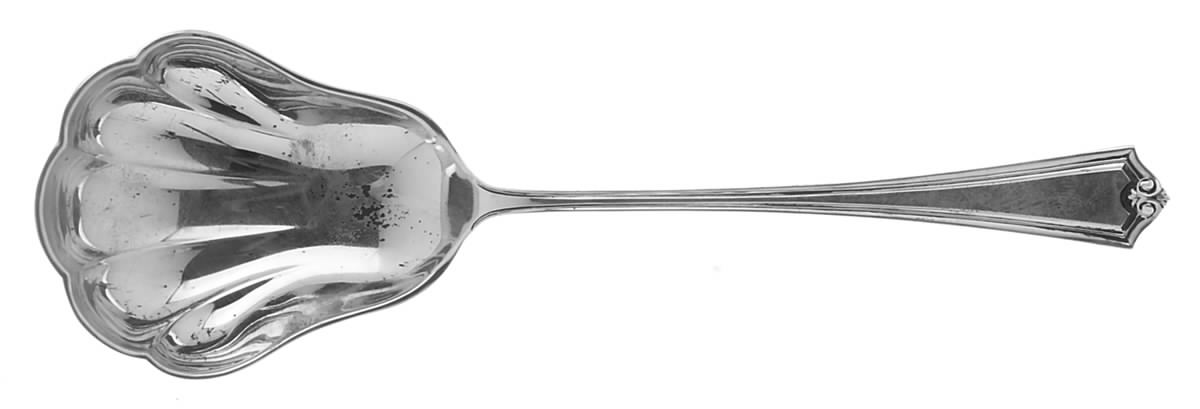 Potomac (Sterling, 1930, No Monograms) Solid Shell Berry/Casserole Spoon by Saart Brothers-1