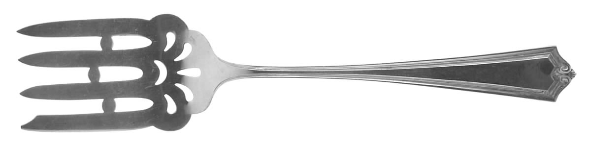 Potomac (Sterling, 1930, No Monograms) Medium Solid Cold Meat Serving Fork by Saart Brothers-1