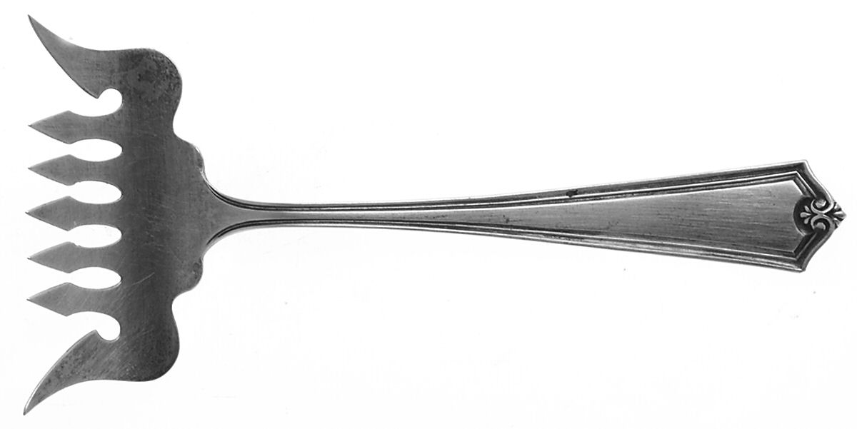 Potomac (Sterling, 1930, No Monograms) Small Solid Tined Sardine Serving Fork by Saart Brothers-1
