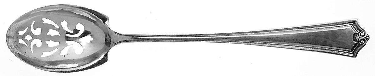 Potomac (Sterling, 1930, No Monograms) Pierced Bowl Short Handle Olive Spoon by Saart Brothers-1