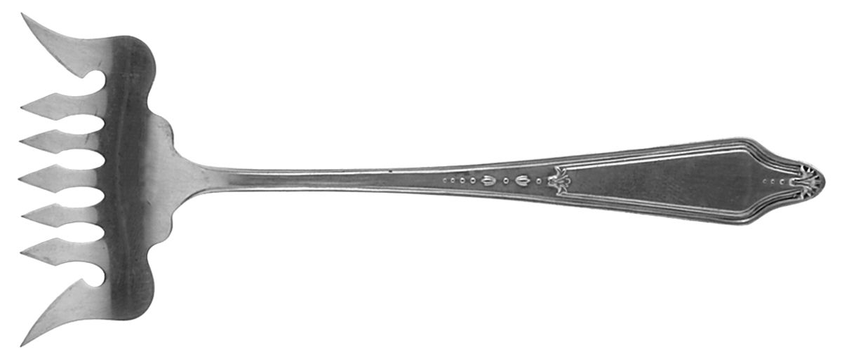 Rosemary (Sterling, 1900) Large Solid Tined Sardine Serving Fork by Saart Brothers-1
