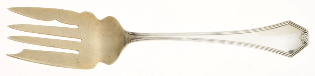 Simplicity (Sterling) Medium Solid Cold Meat Serving Fork by Saart Brothers-1
