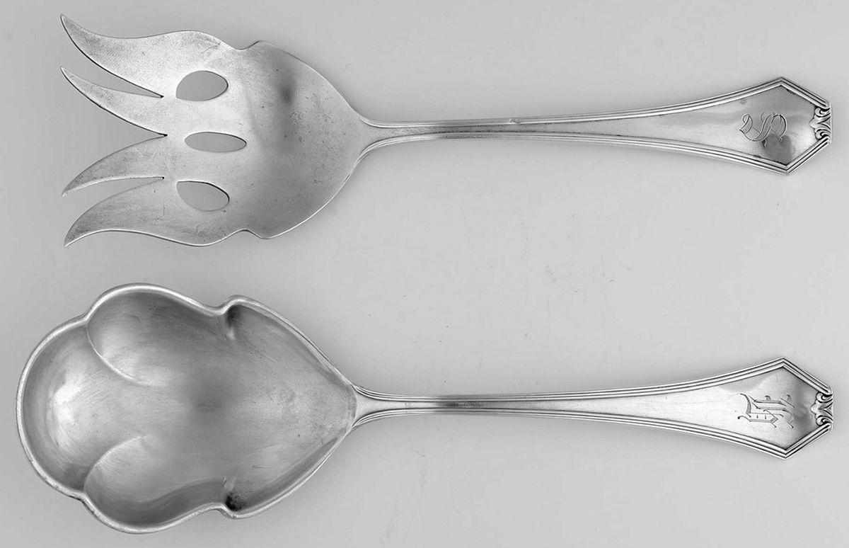 Simplicity (Sterling) (2 Pc) Solid Salad Set by Saart Brothers-1