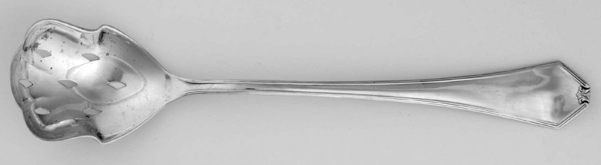 Simplicity (Sterling) Pierced Bowl Short Handle Olive Spoon by Saart Brothers-1