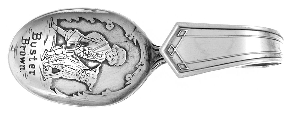 Venetia (Sterling 1909) Souvenr Spoon (Curved Handle Baby) by Saart Brothers-1