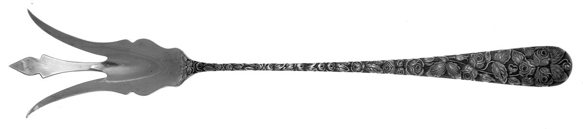 Baltimore Rose (Sterling, 1905, Plain) Large Lettuce Serving Fork by Schofield-1