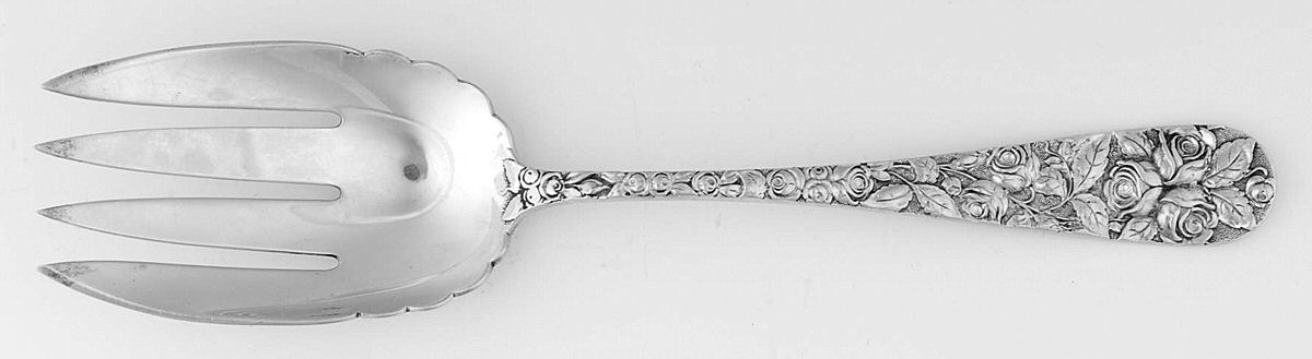 Baltimore Rose (Sterling, 1905, Plain) Solid Serving Fork by Schofield-1
