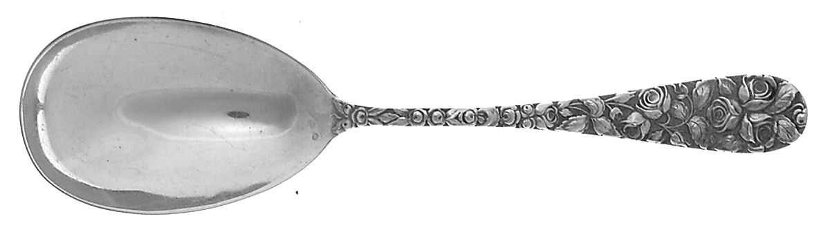 Baltimore Rose (Sterling, 1905, Plain) Small Solid Serving Spoon by Schofield-1