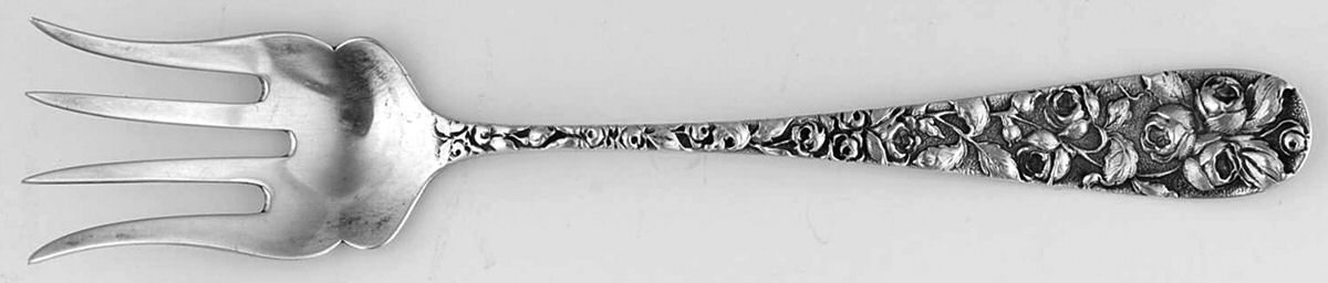 Baltimore Rose (Sterling, 1905, Plain) Small Chipped Beef Fork by Schofield-1