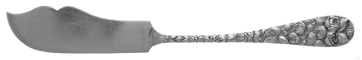 Baltimore Rose (Sterling, 1905, Plain) Flat Handle Master Butter Knife by Schofield-1
