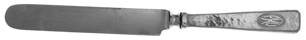 Elizabeth Tudor-Engraved (Sterling 1907) Blunt Hollow Handle Knife W/Bolster by Schofield-1
