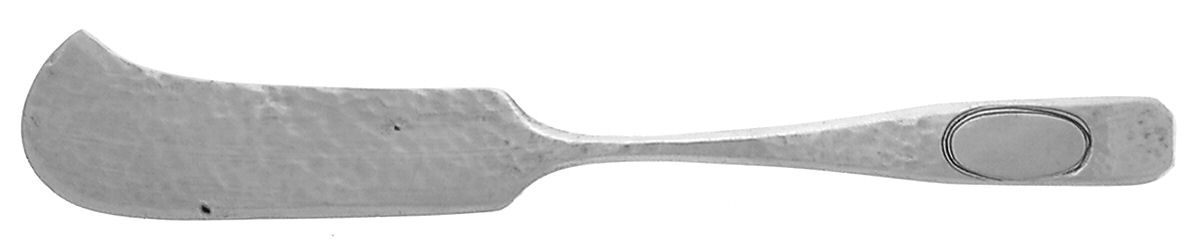 Elizabeth Tudor-Engraved (Sterling 1907) Large Flat Handle Butter Spreader by Schofield-1