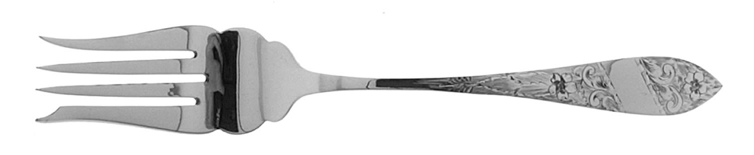 Frabee (Sterling, 1936, No Monograms) Medium Solid Cold Meat Serving Fork by Schofield-1