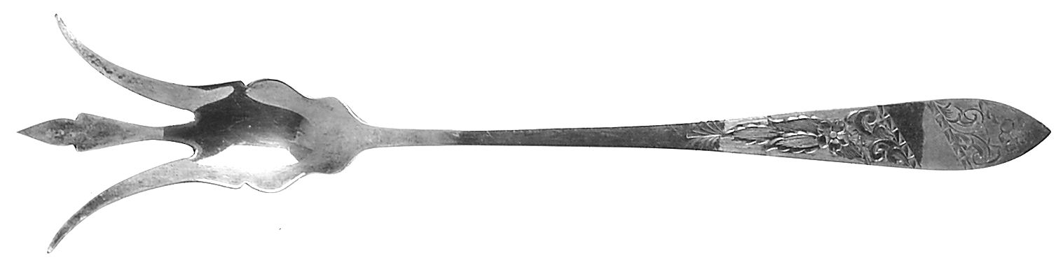 Frabee (Sterling, 1936, No Monograms) Large Lettuce Serving Fork by Schofield-1