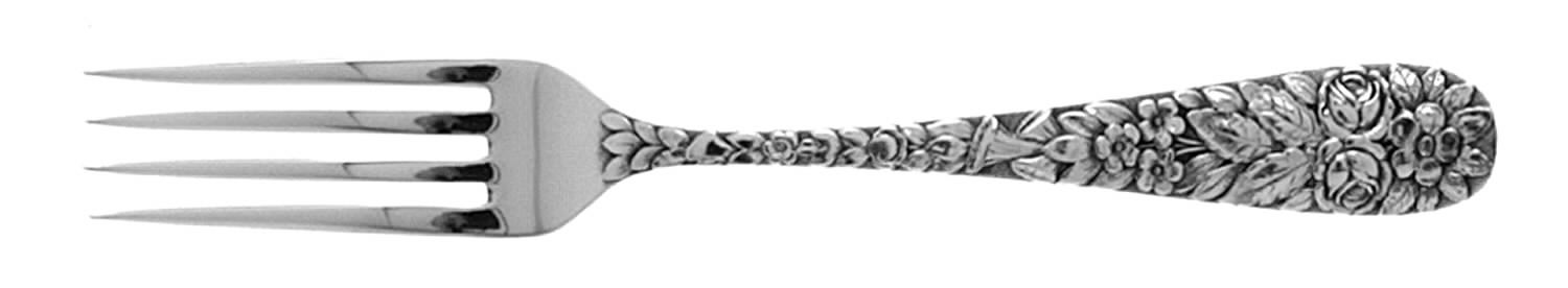 Hand Chased Rose (Sterling, 1906) Fork by Schofield-1
