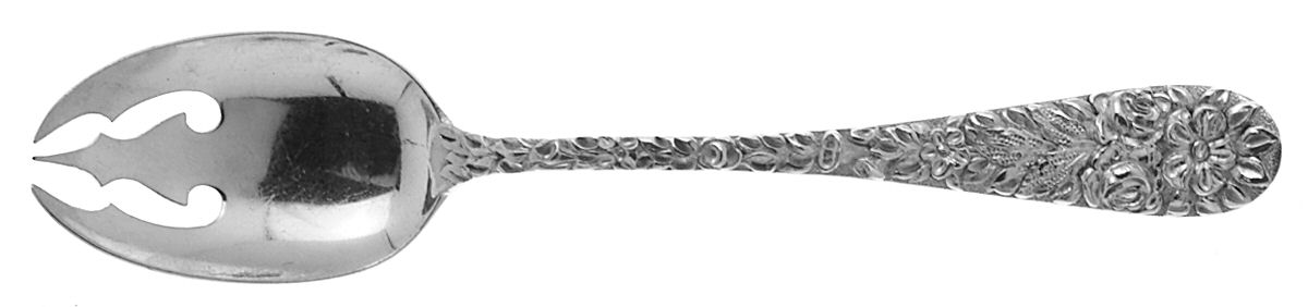 Hand Chased Rose (Sterling, 1906) Ice Cream Fork by Schofield-1