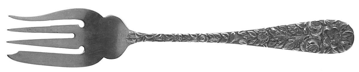 Hand Chased Rose (Sterling, 1906) Individual Salad Fork by Schofield-1