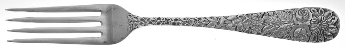 Hand Chased Rose (Sterling, 1906) Fork by Schofield-1