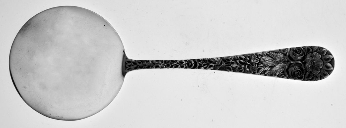 Hand Chased Rose (Sterling, 1906) Solid Hot Cake Server by Schofield-1