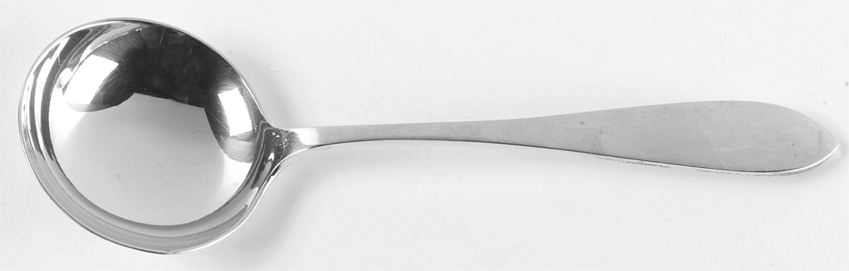 La Rochelle (Sterling, 1895, No Monograms) Round Bowl Soup Spoon (Bouillon) by Schofield-1