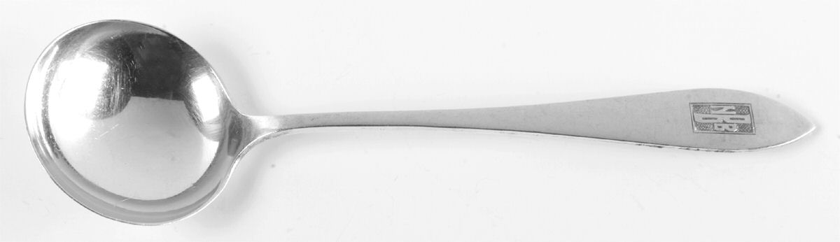 La Rochelle (Sterling, 1895, No Monograms) Round Bowl Soup Spoon (Cream Soup) by Schofield-1