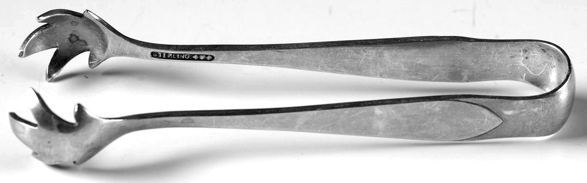 La Rochelle (Sterling, 1895, No Monograms) Small Sugar Tongs by Schofield-1
