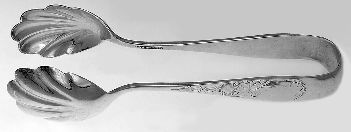 Lily (Sterling, 1900) Large Ice Serving Tongs by Schofield-1