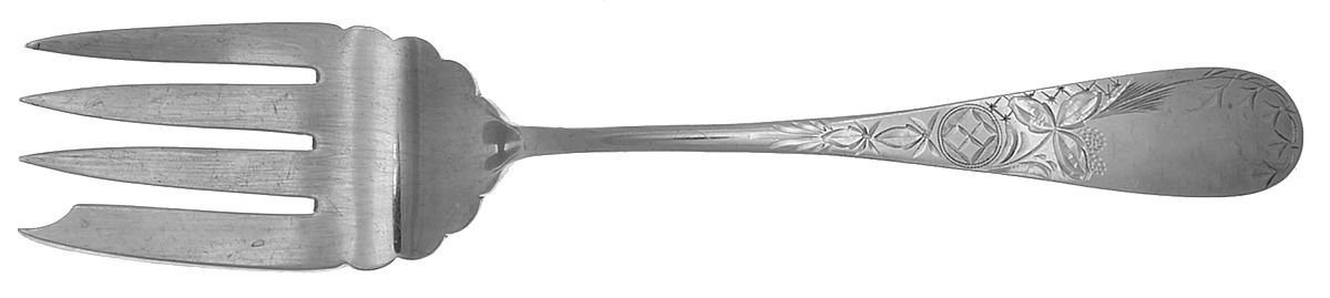 Lily (Sterling, 1900) Medium Solid Cold Meat Serving Fork by Schofield-1