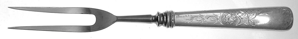 Lily (Sterling, 1900) Large Stainless-Prong Roast Carving Fork by Schofield-1