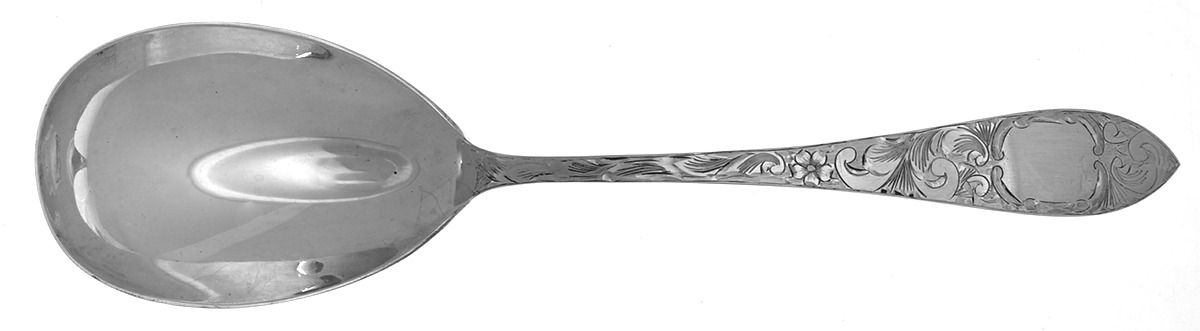 Lorraine (Sterling, 1896, Oval) Solid Serving Spoon by Schofield-1