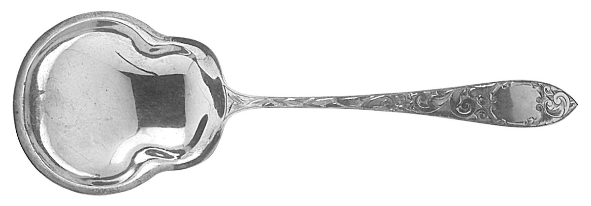 Lorraine (Sterling, 1896, Oval) Large Solid Berry/Casserole Spoon by Schofield-1