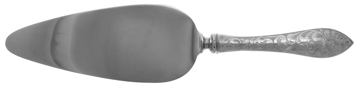 Lorraine (Sterling, 1896, Oval) Pie Server with Stainless Blade by Schofield-1