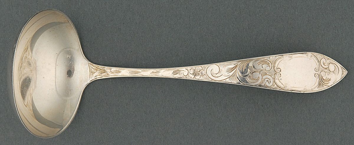 Lorraine (Sterling, 1896, Oval) Solid Piece Cream Ladle by Schofield-1