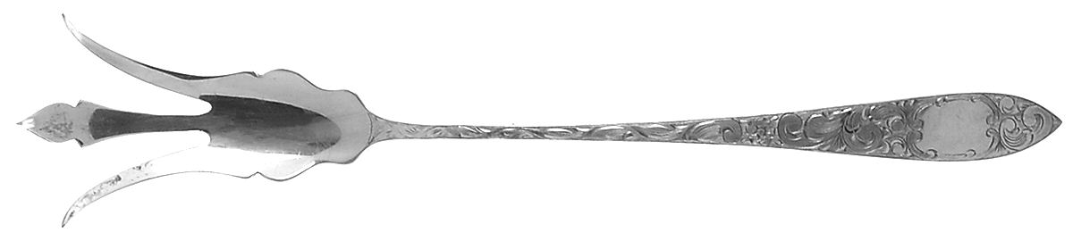 Lorraine (Sterling, 1896, Oval) Large Lettuce Serving Fork by Schofield-1